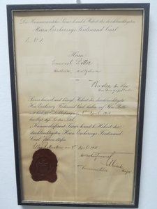 Mag. Emanuel Rotter – k.u.k. Hoflieferant Urkunde