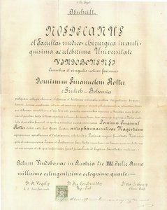 Urkunde Magisterium Emanuel Rotter