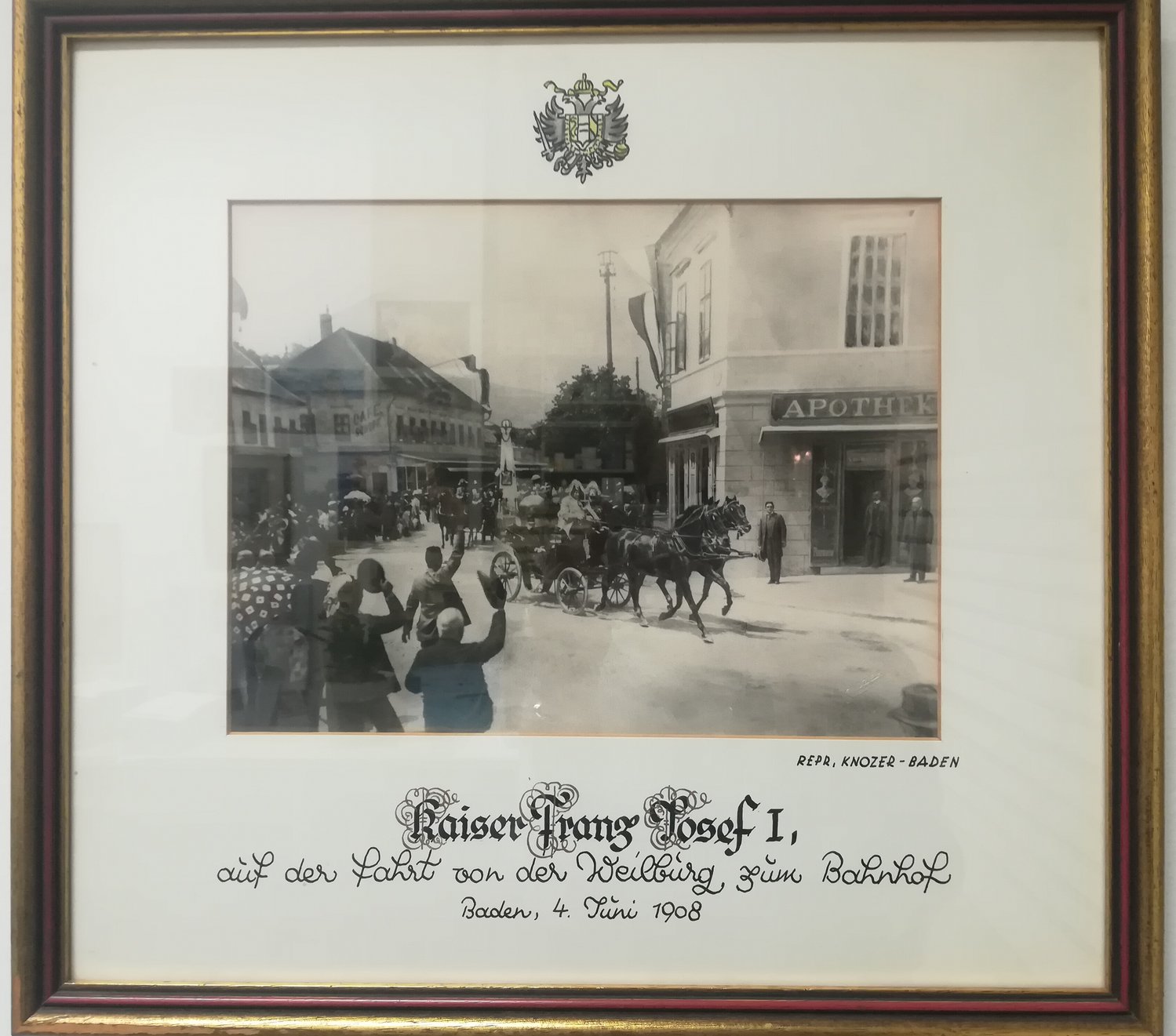 Kaiser Franz Josef I auf der Fahrt von der Weilburg zum Bahnhof